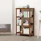 Modern Brown Vertical Book Shelf Bamboo Etagere Open Plank voor thuis