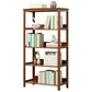 Modern Brown Vertical Book Shelf Bamboo Etagere Open Plank voor thuis