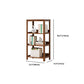 Modern Brown Vertical Book Shelf Bamboo Etagere Open Plank voor thuis