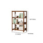Modern Brown Vertical Book Shelf Bamboo Etagere Open Plank voor thuis