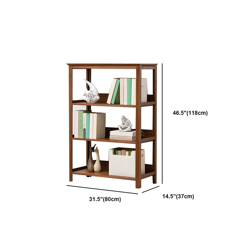 Modern Brown Vertical Book Shelf Bamboo Etagere Open Plank voor thuis