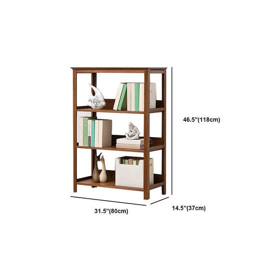 Modern Brown Vertical Book Shelf Bamboo Etagere Open Shelf for Home