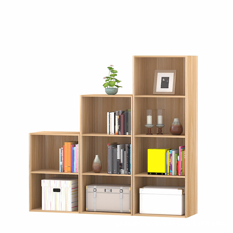 Moderne verticale gesloten achterste plank boekenkast hoek Engineered houten boekplank voor thuis