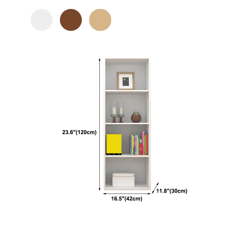 Moderne verticale gesloten achterste plank boekenkast hoek Engineered houten boekplank voor thuis