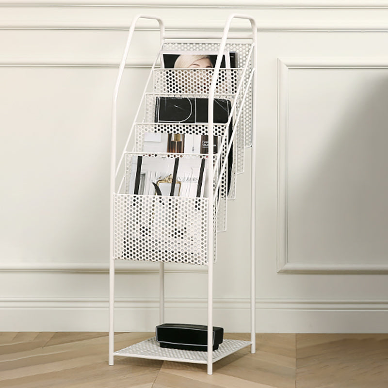 5 Tiers Shelf Bookcase 38" H x 12" W Metal Book Shelf Closed Back