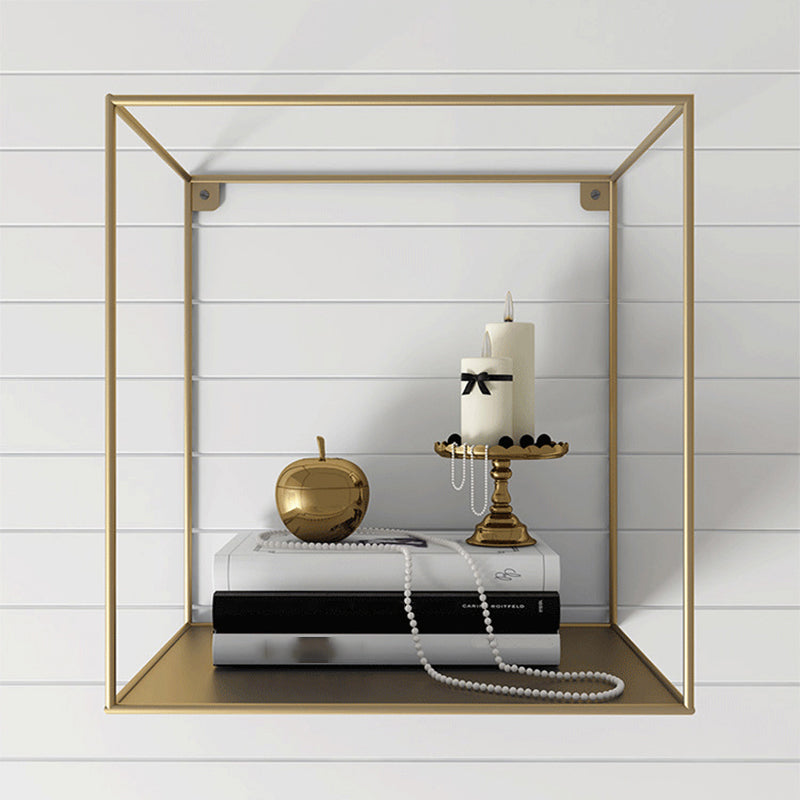 Glam Open Shelf Bookcase Floating Metal Book Shelf for Living Room Clearhalo 'Bookcases' 'furn' 'furn_bookcases' 'Furniture' 'Office Furniture' 6047308