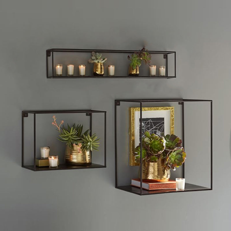 Glam Open Shelf Bookcase Floating Metal Book Shelf for Living Room Clearhalo 'Bookcases' 'furn' 'furn_bookcases' 'Furniture' 'Office Furniture' 6047315