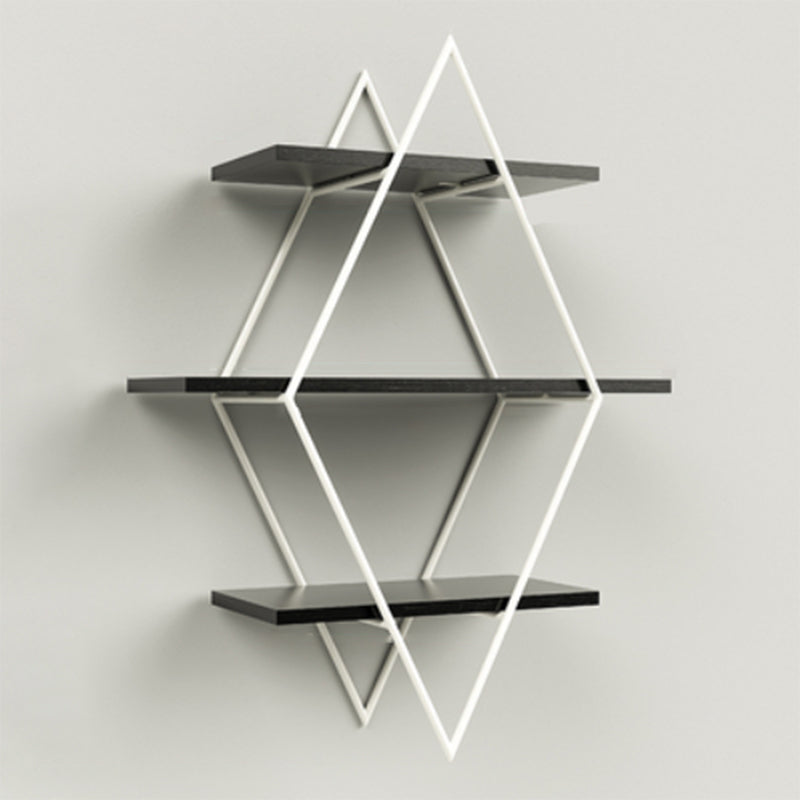 Luxury Floating Bookshelf Metal Lozenge Open Back Book Shelf