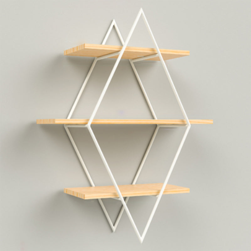 Luxury Floating Bookshelf Metal Lozenge Open Back Book Shelf