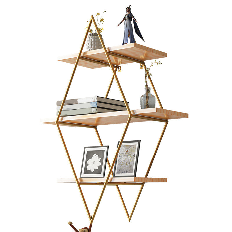 Luxury Floating Bookshelf Metal Lozenge Open Back Book Shelf
