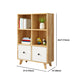 Natural Modern Bookshelf Wood Closed Back Bookcase with Drawer Storage