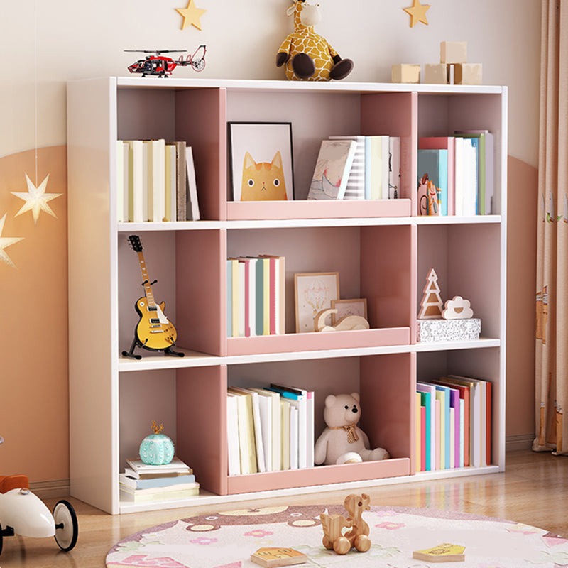 Standard Wood Bookshelf Modern 3-Tier Bookshelf 47.3" H X 11.8" W for Home Office Pink Clearhalo 'Bookcases' 'furn' 'furn_bookcases' 'Furniture' 'Office Furniture' 6047439