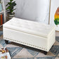 15.7" W Cushioned Bench Upholstered Mid-Century Modern Seating Bench Off-White Clearhalo 'Benches' 'Chairs & Seating' 'furn' 'furn_benches' 'Furniture' 'Living Room Furniture' 6047483
