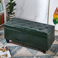 15.7" W Cushioned Bench Upholstered Mid-Century Modern Seating Bench Blackish Green Clearhalo 'Benches' 'Chairs & Seating' 'furn' 'furn_benches' 'Furniture' 'Living Room Furniture' 6047484