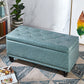 15.7" W Cushioned Bench Upholstered Mid-Century Modern Seating Bench Turquoise Clearhalo 'Benches' 'Chairs & Seating' 'furn' 'furn_benches' 'Furniture' 'Living Room Furniture' 6047486