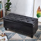 15.7" W Cushioned Bench Upholstered Mid-Century Modern Seating Bench Black Clearhalo 'Benches' 'Chairs & Seating' 'furn' 'furn_benches' 'Furniture' 'Living Room Furniture' 6047490