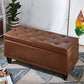 15.7" W Cushioned Bench Upholstered Mid-Century Modern Seating Bench Light Brown Clearhalo 'Benches' 'Chairs & Seating' 'furn' 'furn_benches' 'Furniture' 'Living Room Furniture' 6047493