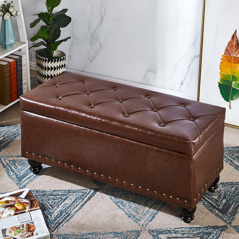 15.7" W Cushioned Bench Upholstered Mid-Century Modern Seating Bench Coffee Clearhalo 'Benches' 'Chairs & Seating' 'furn' 'furn_benches' 'Furniture' 'Living Room Furniture' 6047496