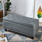 15.7" W Cushioned Bench Upholstered Mid-Century Modern Seating Bench Pewter Clearhalo 'Benches' 'Chairs & Seating' 'furn' 'furn_benches' 'Furniture' 'Living Room Furniture' 6047498
