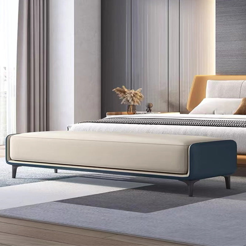47.2"L Upholstered Seating Bench Cushioned Entryway and Bedroom Bench with Legs Gray-Blue Clearhalo 'Benches' 'Chairs & Seating' 'furn' 'furn_benches' 'Furniture' 'Living Room Furniture' 6047554