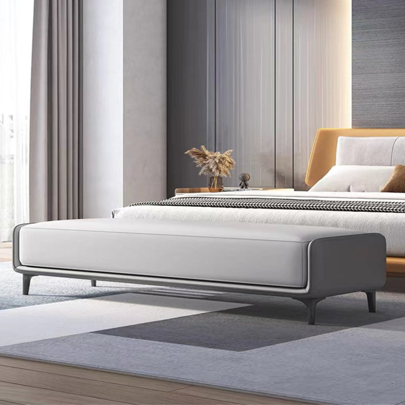 47.2"L Upholstered Seating Bench Cushioned Entryway and Bedroom Bench with Legs Light Gray Clearhalo 'Benches' 'Chairs & Seating' 'furn' 'furn_benches' 'Furniture' 'Living Room Furniture' 6047558