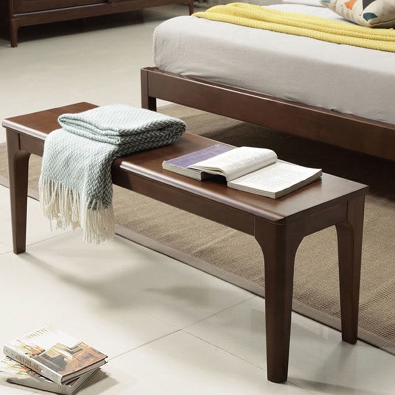 13.8 Inch Wide Seating Bench Modern Solid Wood Bench with Legs Nut-Brown Clearhalo 'Benches' 'Chairs & Seating' 'furn' 'furn_benches' 'Furniture' 'Living Room Furniture' 6047603