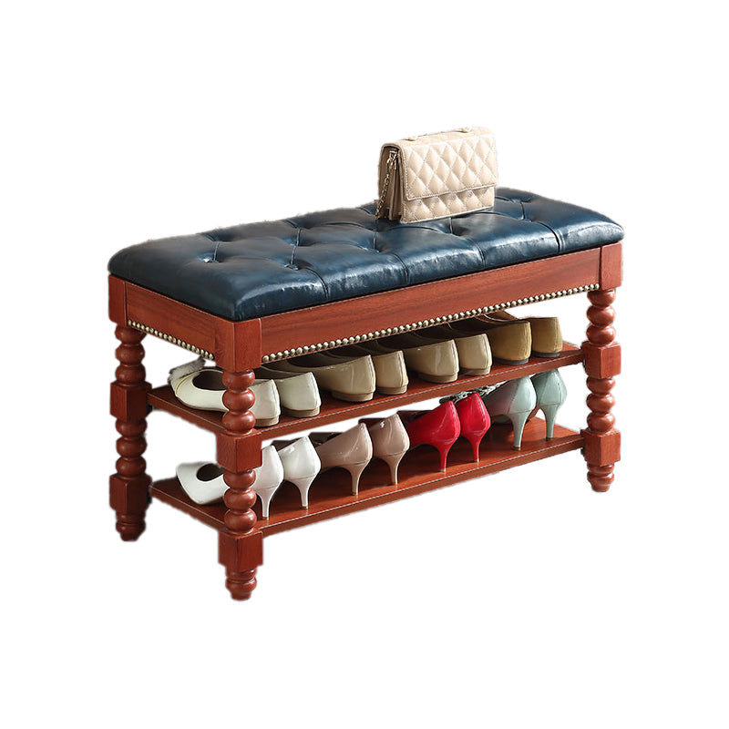 Rectangle 13.8" Wide Seating Bench Cushioned Upholstered Entryway Bench in Rubberwood Clearhalo 'Benches' 'Chairs & Seating' 'furn' 'furn_benches' 'Furniture' 'Living Room Furniture' 6047619