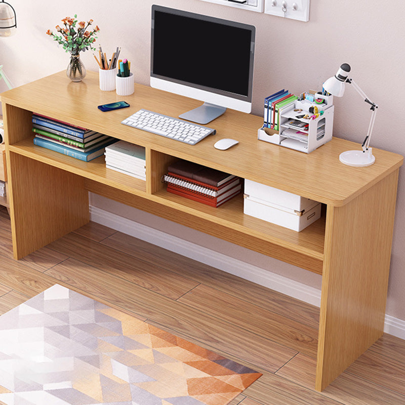 Parsons Modern Computer Desk Rectangular Solid Wood Writing Desk 63"L x 16"W x 30"H Natural Clearhalo 'furn' 'furn_office_desk' 'Furniture' 'Office Desks' 'Office Furniture' 'office_desk' 6047638