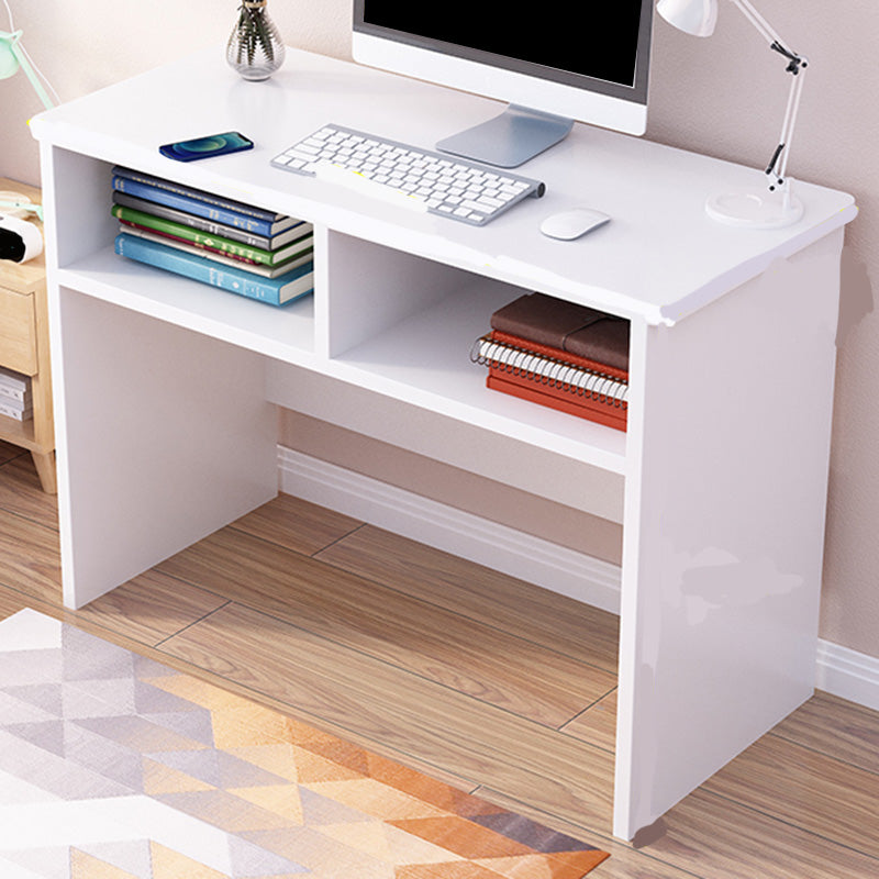 Parsons Modern Computer Desk Rectangular Solid Wood Writing Desk 31"L x 16"W x 30"H White Clearhalo 'furn' 'furn_office_desk' 'Furniture' 'Office Desks' 'Office Furniture' 'office_desk' 6047652