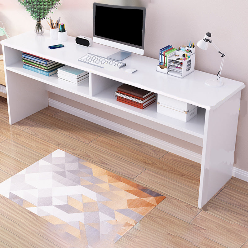 Parsons Modern Computer Desk Rectangular Solid Wood Writing Desk 71"L x 16"W x 30"H White Clearhalo 'furn' 'furn_office_desk' 'Furniture' 'Office Desks' 'Office Furniture' 'office_desk' 6047656