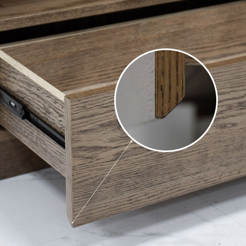 スカンジナビアオイルオークストレージキャビネットガラスドアリビングルーム用のキャビネットを表示