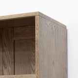 スカンジナビアオイルオークストレージキャビネットガラスドアリビングルーム用のキャビネットを表示