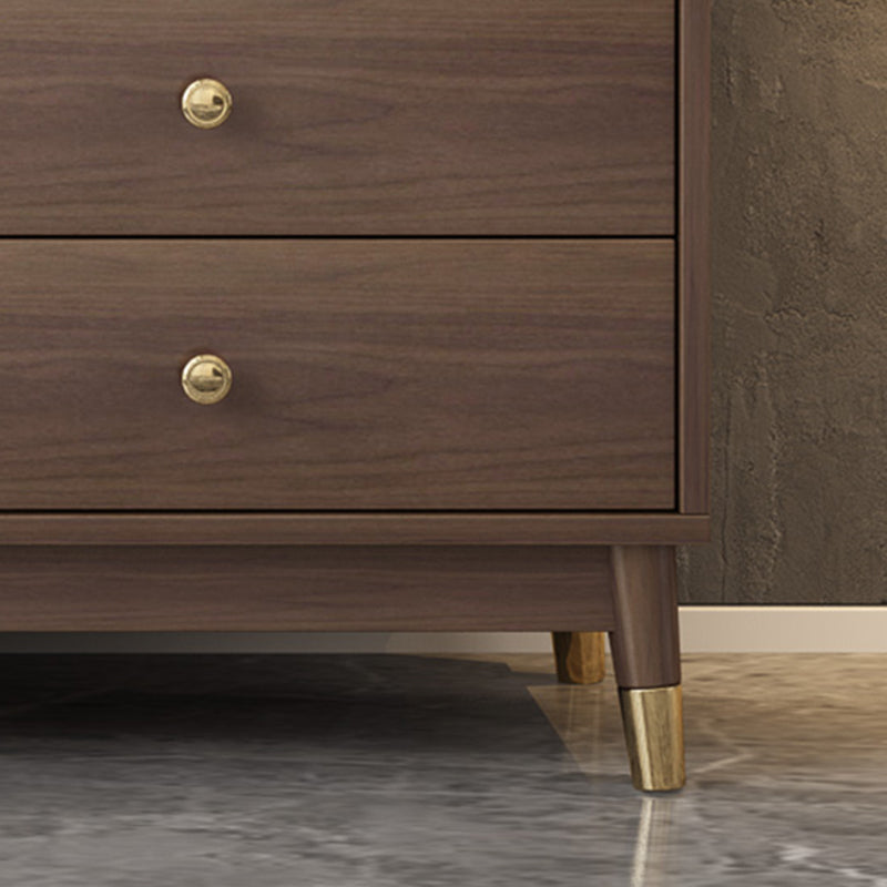 Faux Wood Modern Display Cabinet Glass Doors Storage Cabinet with Drawers for Bedroom Clearhalo 'Display & China Cabinets' 'display_china_cabinets' 'furn' 'furn_display_china_cabinets' 'Furniture' 'Kitchen & Dining Furniture' 6047747