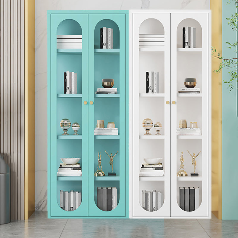 Visualizzazione in acciaio inossidabile mobile moderno con porte di vetro