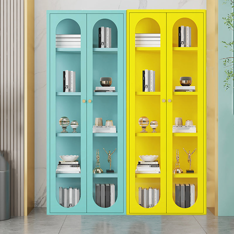 Visualizzazione in acciaio inossidabile mobile moderno con porte di vetro