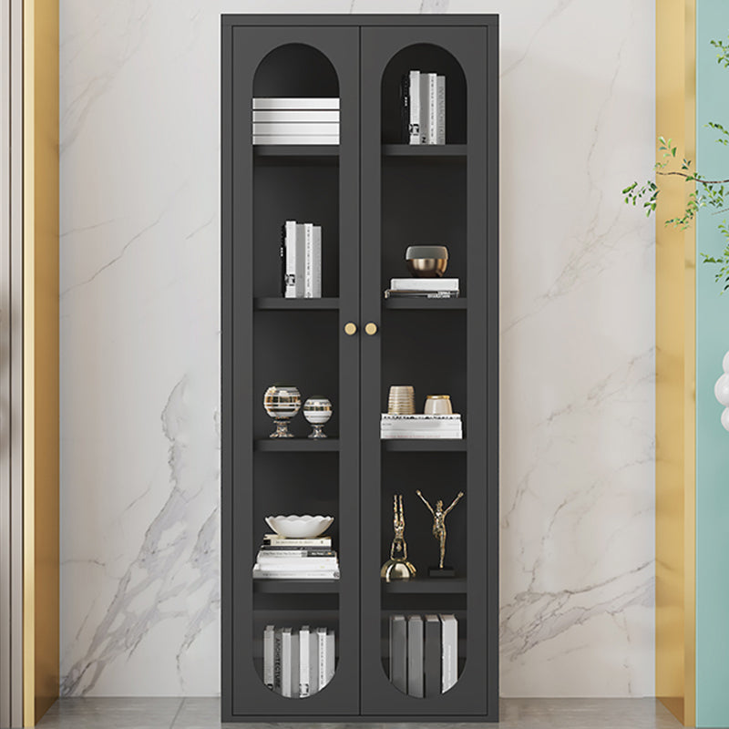 Visualizzazione in acciaio inossidabile mobile moderno con porte di vetro