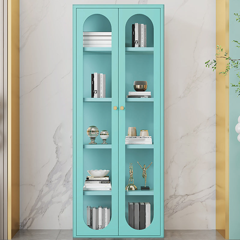 Visualizzazione in acciaio inossidabile mobile moderno con porte di vetro