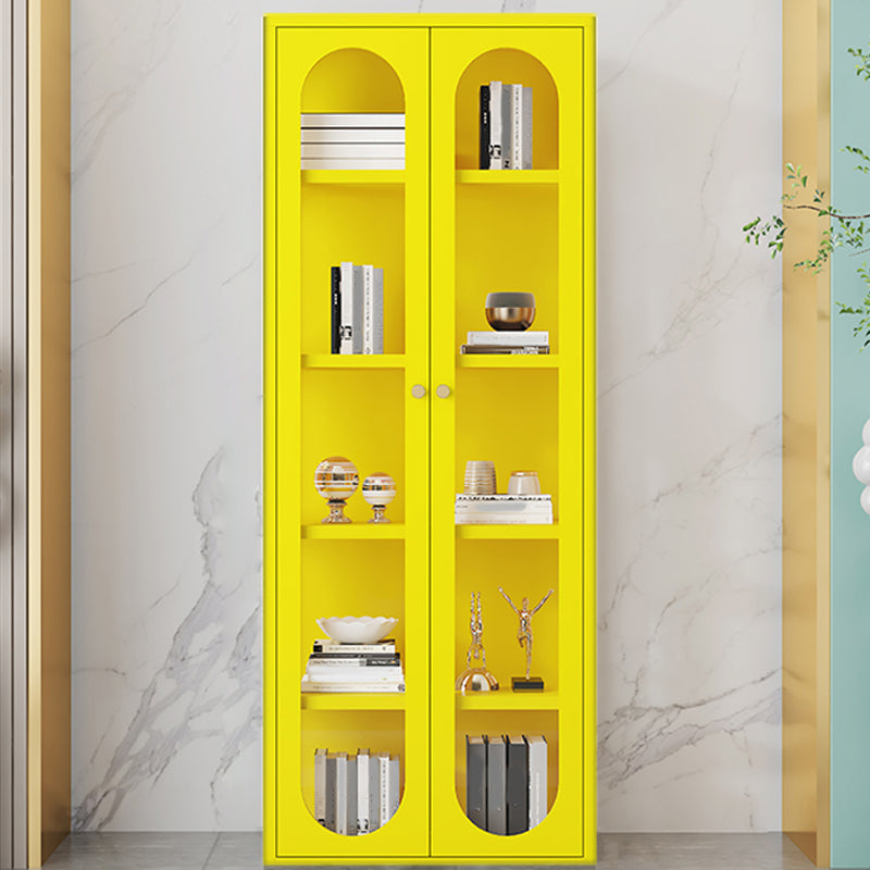 Visualizzazione in acciaio inossidabile mobile moderno con porte di vetro