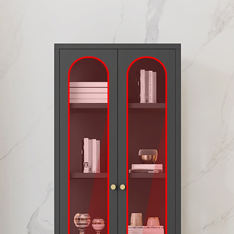 Visualizzazione in acciaio inossidabile mobile moderno con porte di vetro