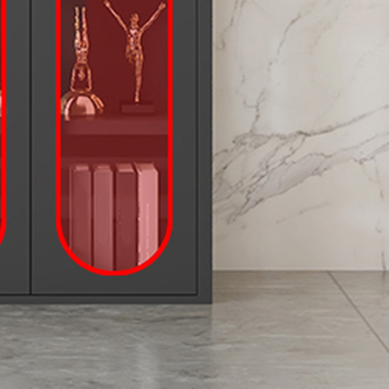 Visualizzazione in acciaio inossidabile mobile moderno con porte di vetro