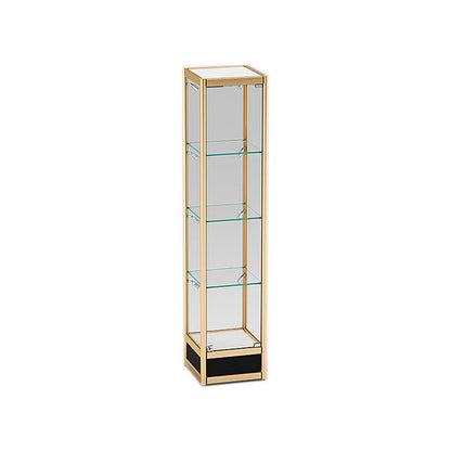 Moderne metalen display Stand Glazen planken Curio Cabinet in wit/ goud