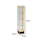 Modern Metal Display Stand Glass Shelves Curio Cabinet in White/ Gold