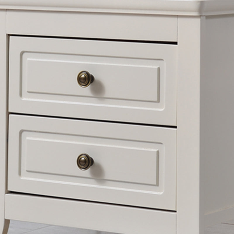 Moderna mesa de noche de madera maciza dormitorio de 2 caviones de noche con 4 patas