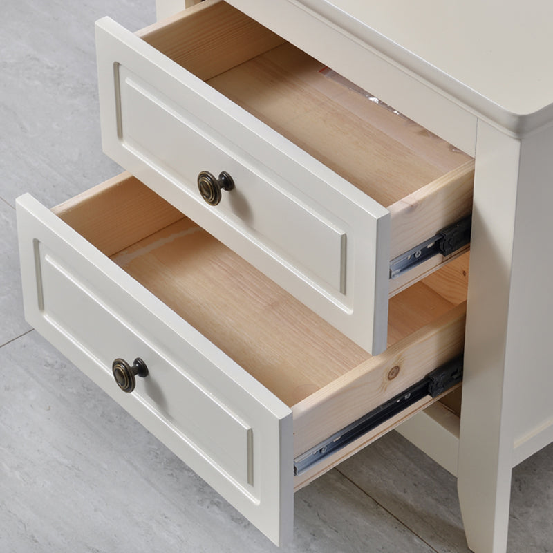 Moderna mesa de noche de madera maciza dormitorio de 2 caviones de noche con 4 patas