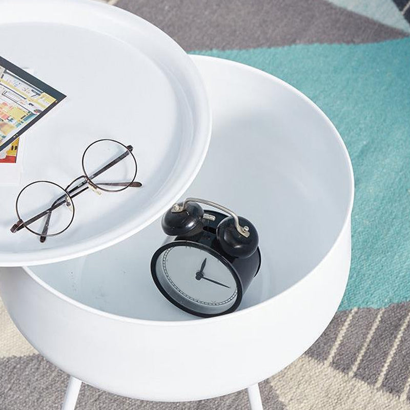 Modernas patas de la mesa nocturna de metal incluye mesita de noche redonda para el dormitorio