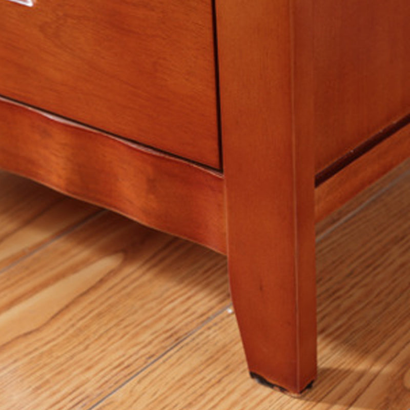 Cabinete de noche contemporáneo Mesa nocturna de madera maciza con cajones