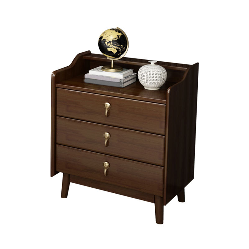 Glam Rubber Wood Bedroom Storage Chest Vertical Chest with Drawers Nut-Brown 3 Clearhalo 'Bedroom Furniture' 'Dressers & Chests' 'dressers_chests' 'furn' 'furn_dressers_chests' 'Furniture' 6048089