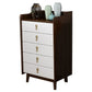 Glam Rubber Wood Bedroom Storage Chest Vertical Chest with Drawers Walnut White 5 Clearhalo 'Bedroom Furniture' 'Dressers & Chests' 'dressers_chests' 'furn' 'furn_dressers_chests' 'Furniture' 6048102