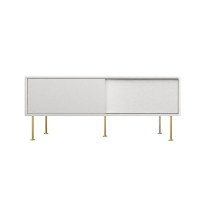 Wooden Enclosed Storage TV Stand Luxury White TV Cabinet for Home 59"L x 16"W x 22"H Clearhalo 'furn' 'furn_tv_stands_entertainment_centers' 'Furniture' 'Living Room Furniture' 'TV Stands & Entertainment Centers' 'TV Stands & Media Storage Furniture' 'tv_stands_entertainment_centers' 6048120
