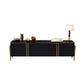 Console TV de style Glam, pieds en acier inoxydable, meuble TV avec 2 armoires